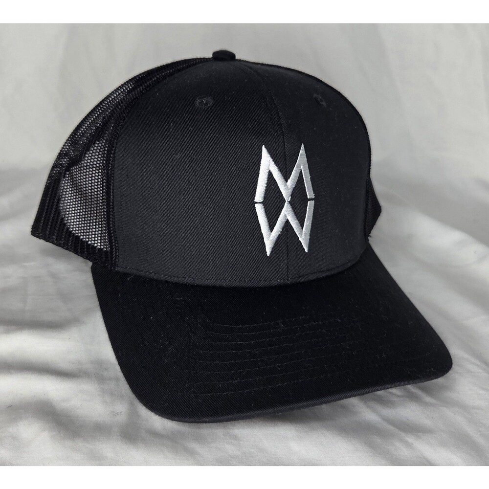 Morgan Wallen Hat MW White Logo Black Adjustable Snapback Cap Trucker Hat
